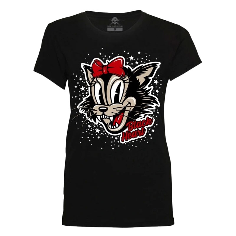 Ženska majica kratkih rukava Black Heart Bad Cat crna