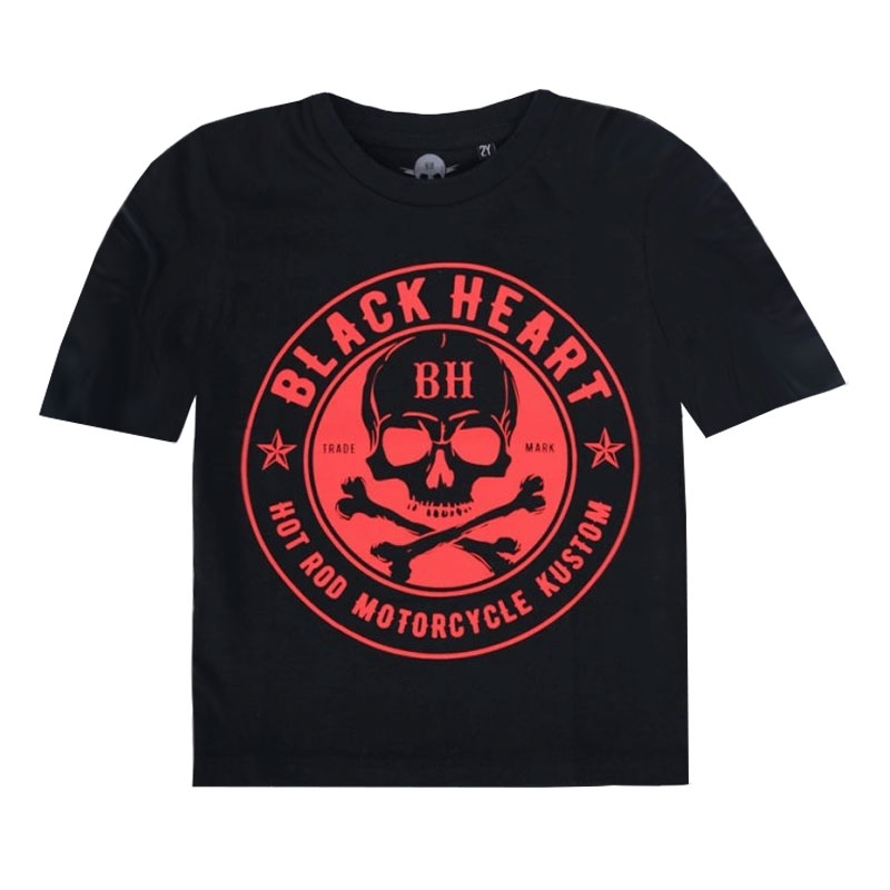 Dječja majica Black Heart Red Skul Blk crna