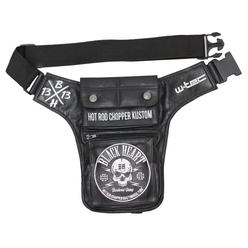 BLACK HEART W-TEC Skull bedreni džep crni