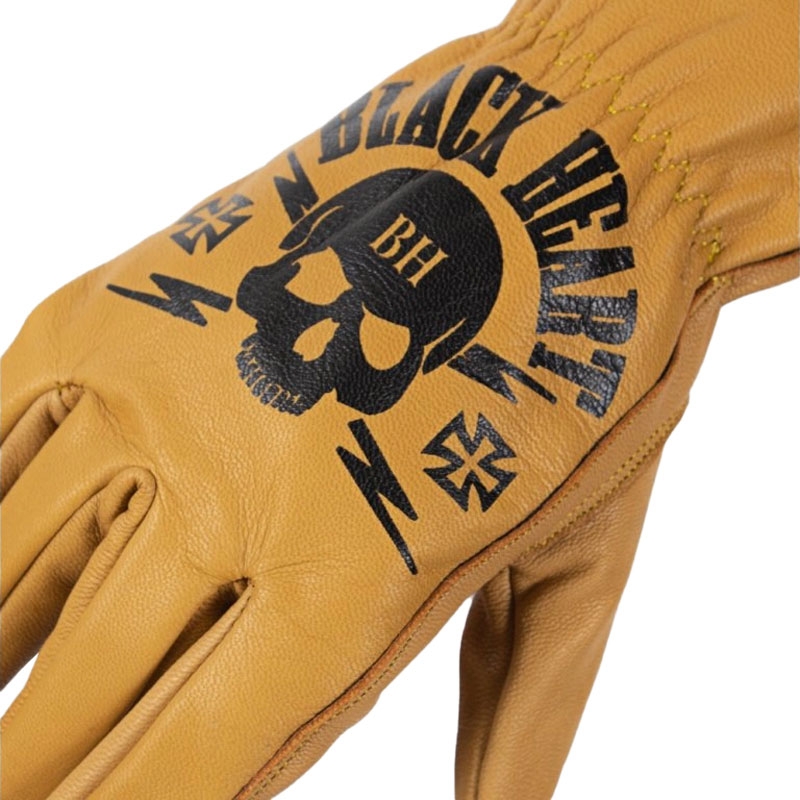 Chopper rukavice Black Heart Skull Gloves smeđe