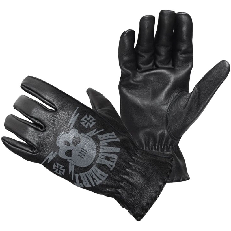 Chopper rukavice Black Heart Skull Gloves crne