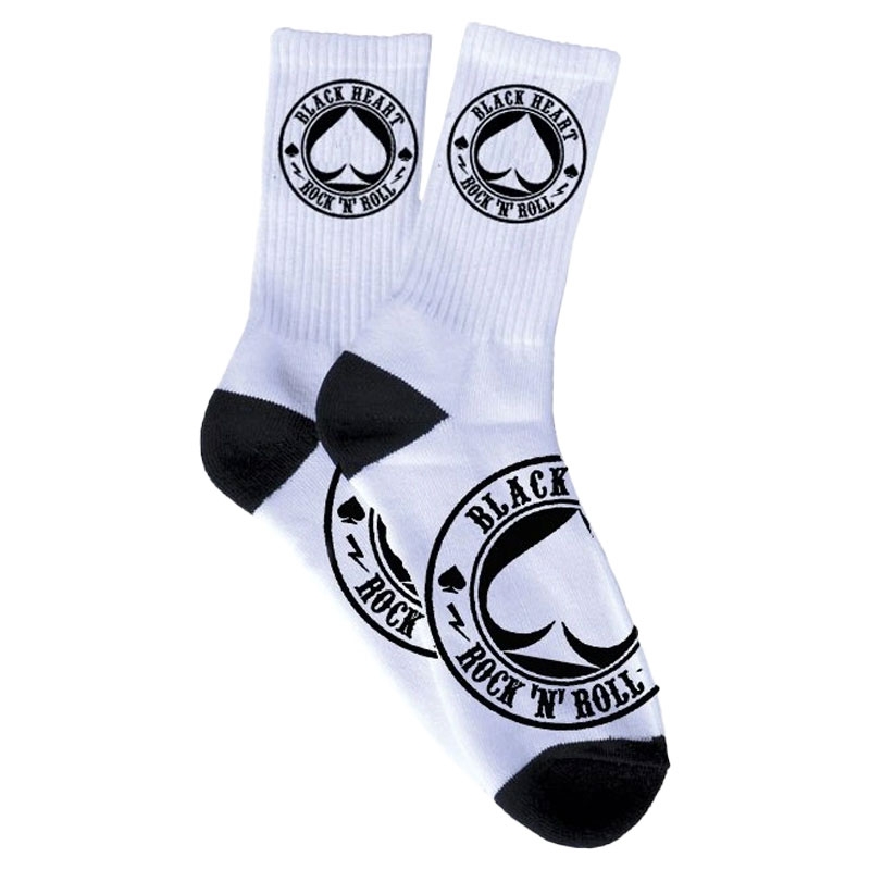Black Heart Ace Of Spades Bijele čarape