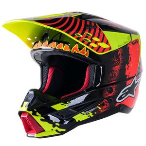 Motocross kaciga Alpinestars S-M5 Solar Flare fluo žuto-fluo crveno-crna