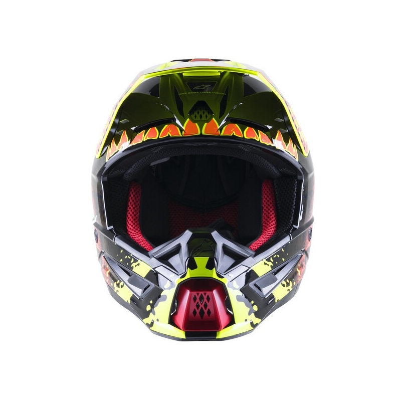 Motocross kaciga Alpinestars S-M5 Solar Flare fluo žuto-fluo crveno-crna
