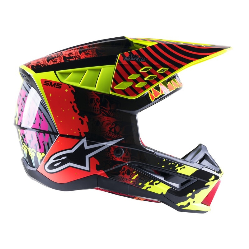 Motocross kaciga Alpinestars S-M5 Solar Flare fluo žuto-fluo crveno-crna