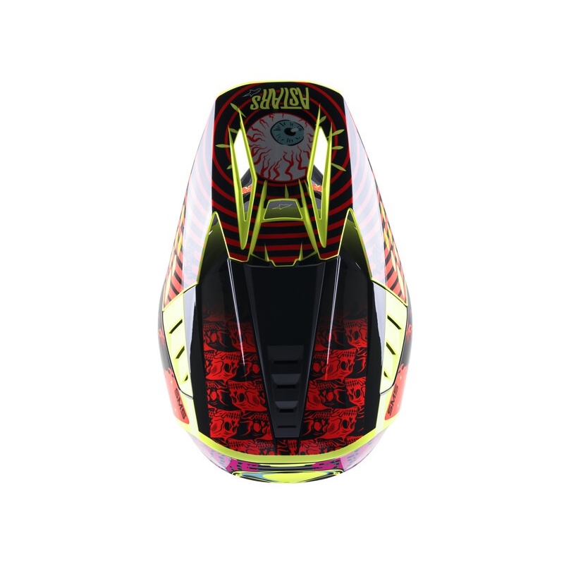 Motocross kaciga Alpinestars S-M5 Solar Flare fluo žuto-fluo crveno-crna