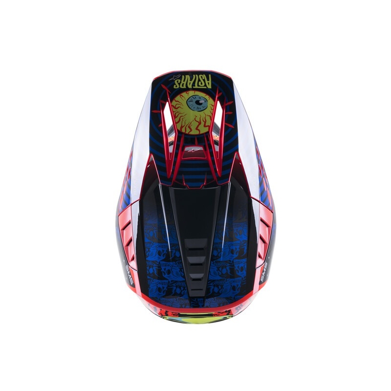 Alpinestars S-M5 Solar Flare kaciga za motocros crna-plava-fluo crvena-fluo žuta rasprodaja