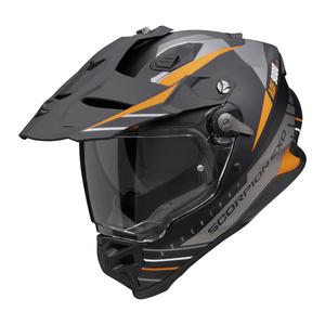 Enduro kaciga Scorpion ADF-9000 Air Feat mat crna-srebrna-narančasta