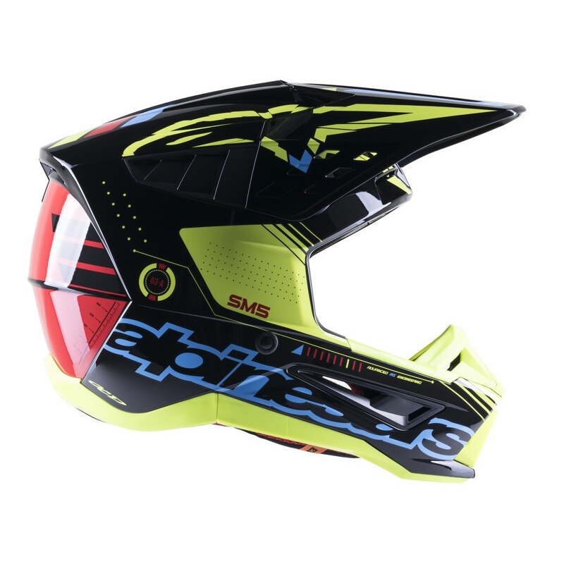Motocross kaciga Alpinestars S-M5 Action fluo žuto-crna-plava-tamno crvena