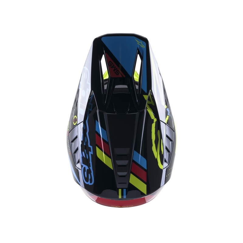Motocross kaciga Alpinestars S-M5 Action fluo žuto-crna-plava-tamno crvena