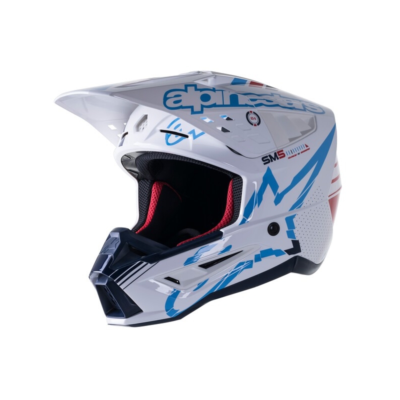 Alpinestars S-M5 Action motocross kaciga bijela-plava-crna-tamno crvena