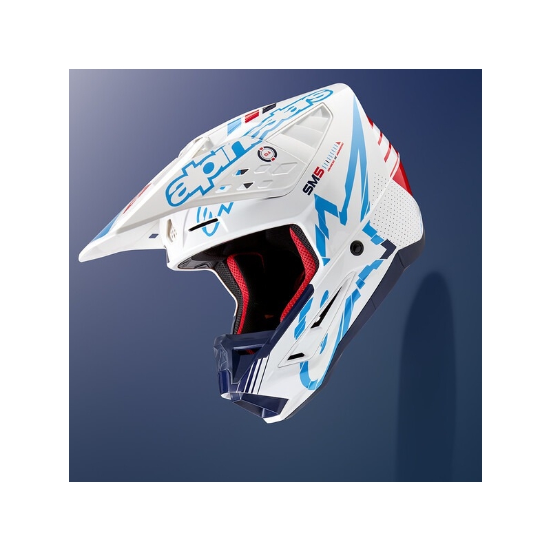 Alpinestars S-M5 Action motocross kaciga bijela-plava-crna-tamno crvena