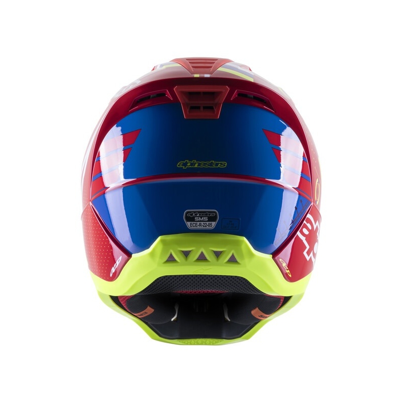Alpinestars S-M5 Action motocross kaciga crveno-fluo žuto-bijelo plava