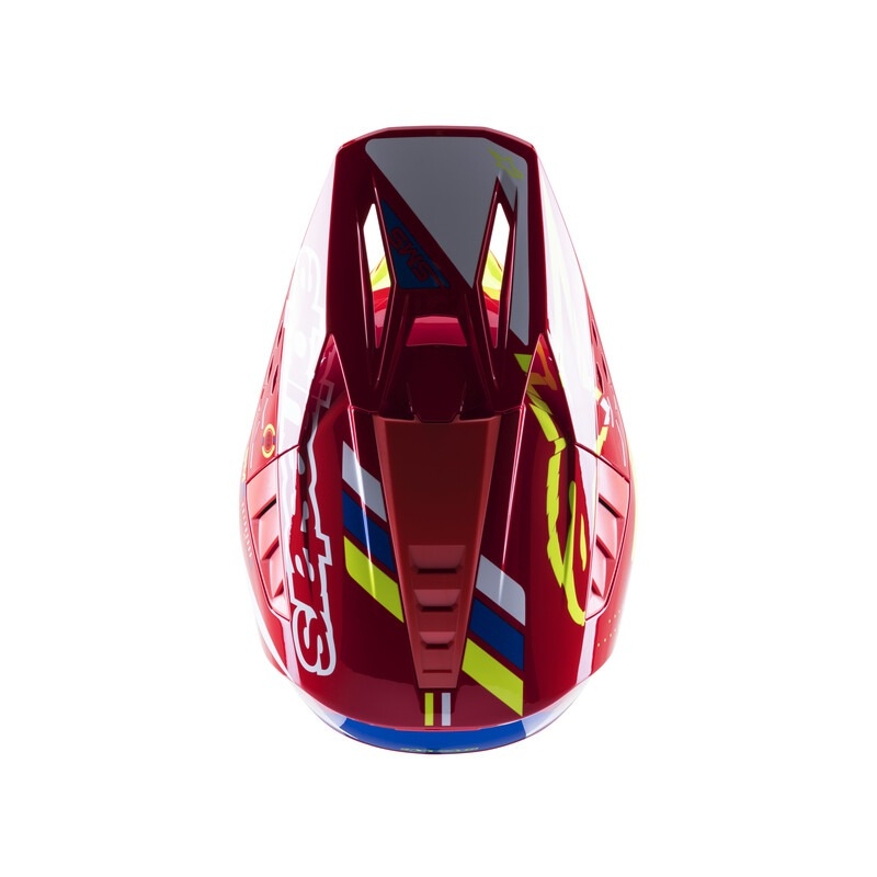 Alpinestars S-M5 Action motocross kaciga crveno-fluo žuto-bijelo plava