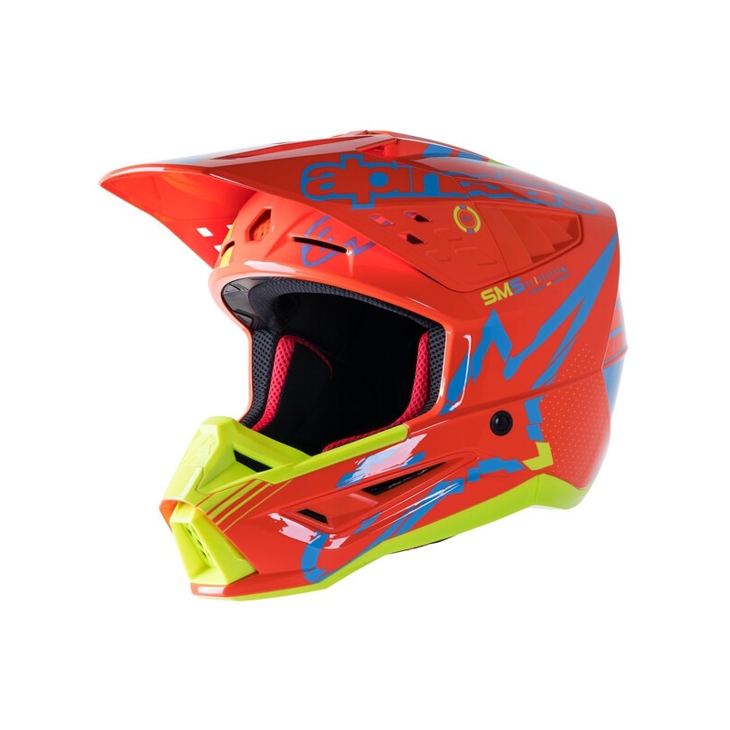 Alpinestars S-M5 Action motocross kaciga narančasto-fluo žuto-svijetlo plava