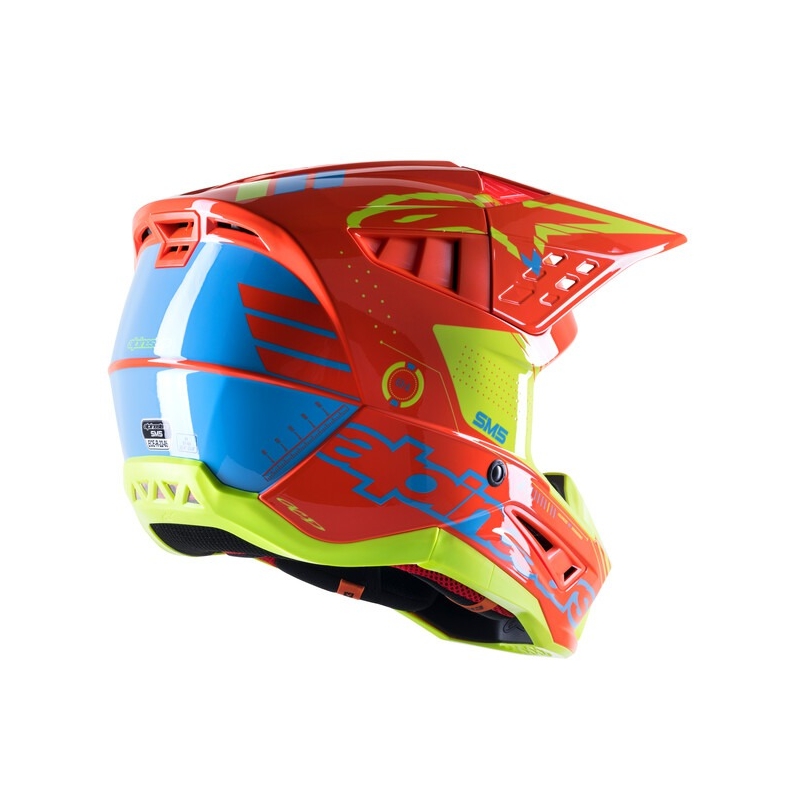 Alpinestars S-M5 Action motocross kaciga narančasto-fluo žuto-svijetlo plava