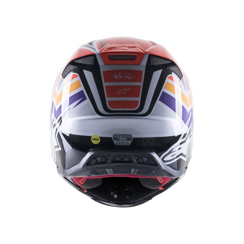 Alpinestars Supertech S-M10 Motocross kaciga Troy Lee Designs Edition Orange-Yellow-Purple-White Black
