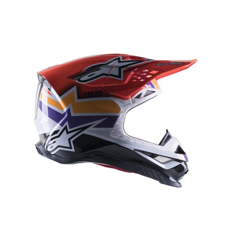 Alpinestars Supertech S-M10 Motocross kaciga Troy Lee Designs Edition Orange-Yellow-Purple-White Black
