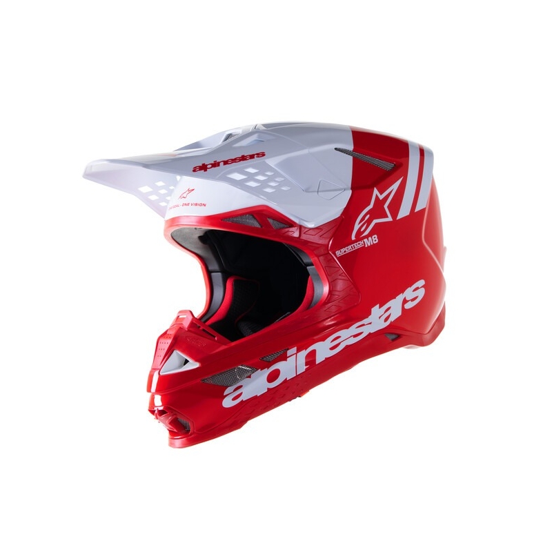 Motocross kaciga Alpinestars Supertech S-M8 Radium 2 crveno-bijela