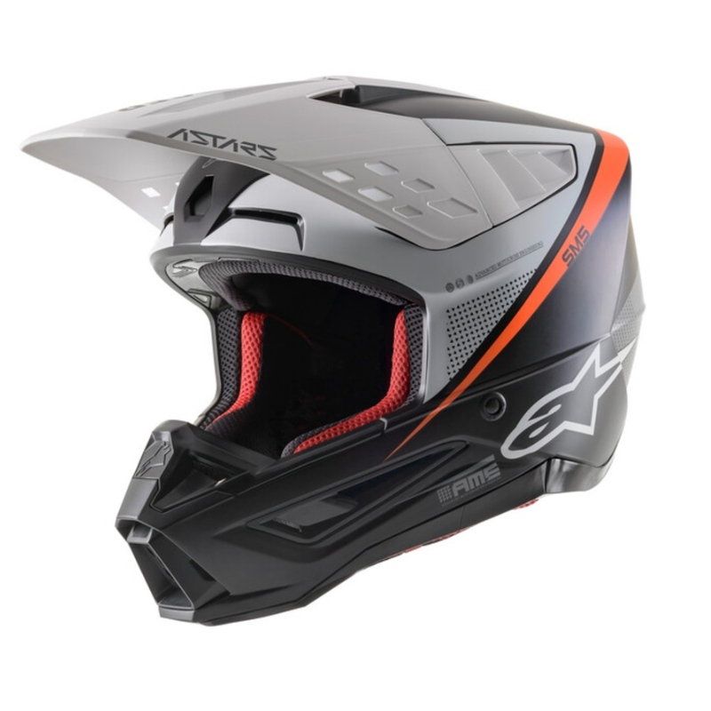 Motocross kaciga Alpinestars S-M5 Rayon crno-bijela-fluo narančasta mat