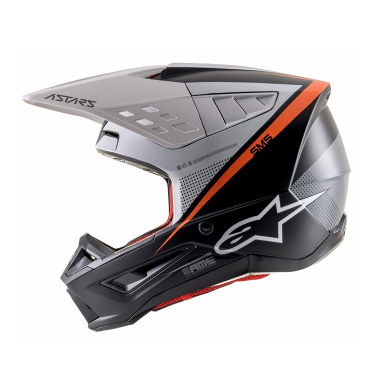 Motocross kaciga Alpinestars S-M5 Rayon crno-bijela-fluo narančasta mat