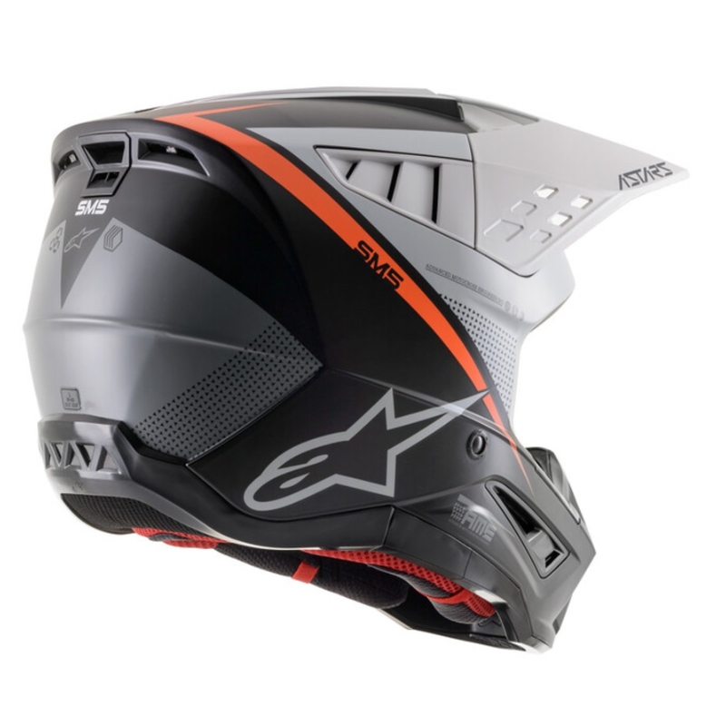 Motocross kaciga Alpinestars S-M5 Rayon crno-bijela-fluo narančasta mat