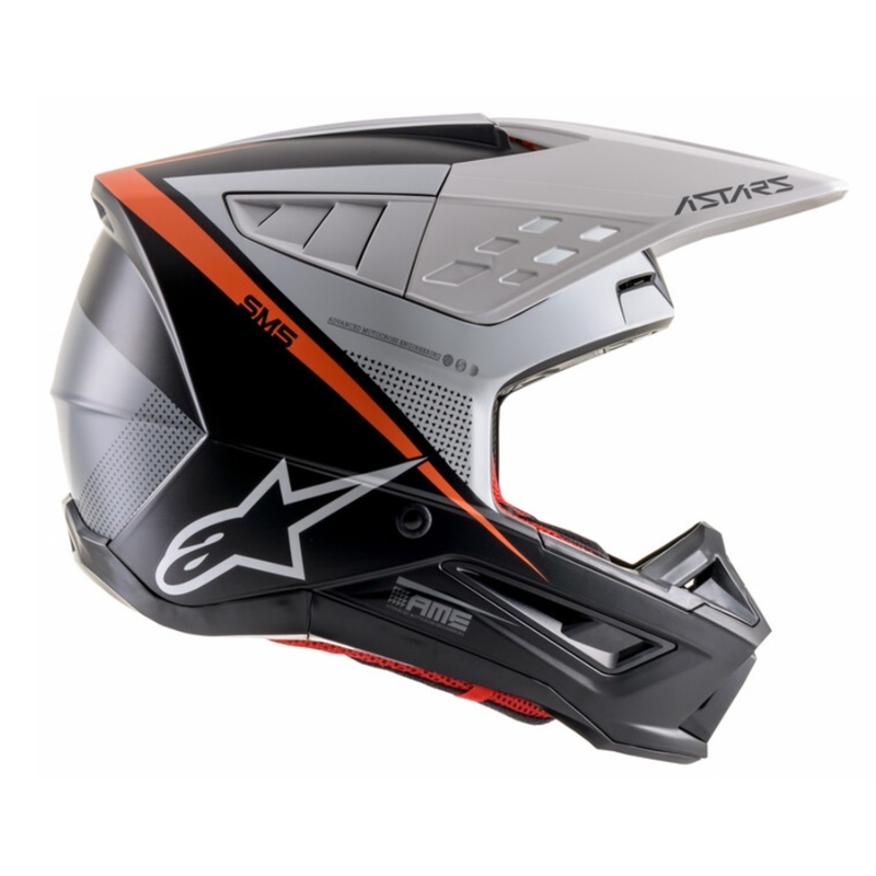 Motocross kaciga Alpinestars S-M5 Rayon crno-bijela-fluo narančasta mat