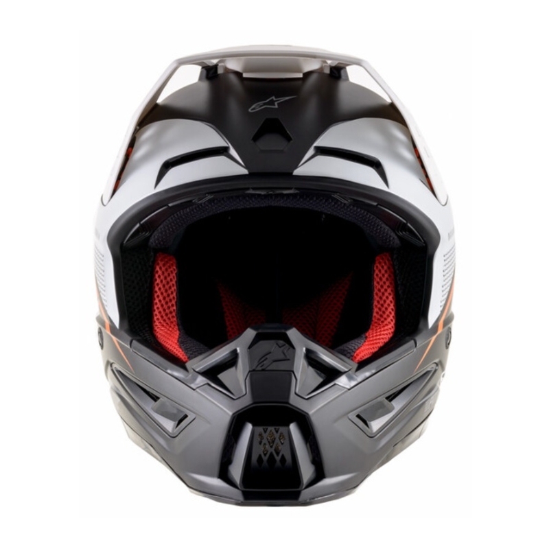 Motocross kaciga Alpinestars S-M5 Rayon crno-bijela-fluo narančasta mat