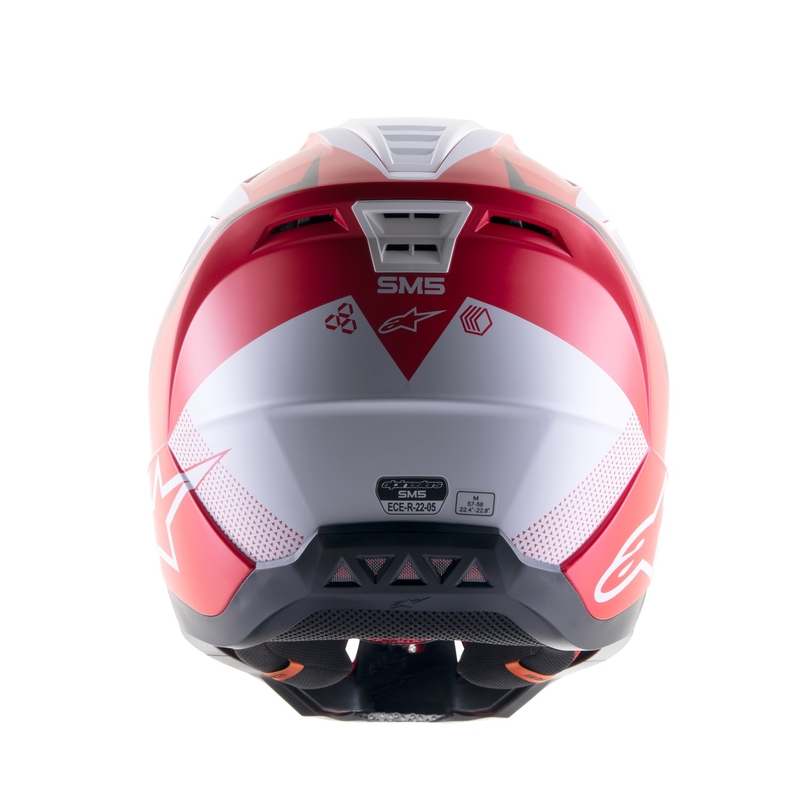 Motocross kaciga Alpinestars S-M5 Rayon crveno-bijelo-crna mat