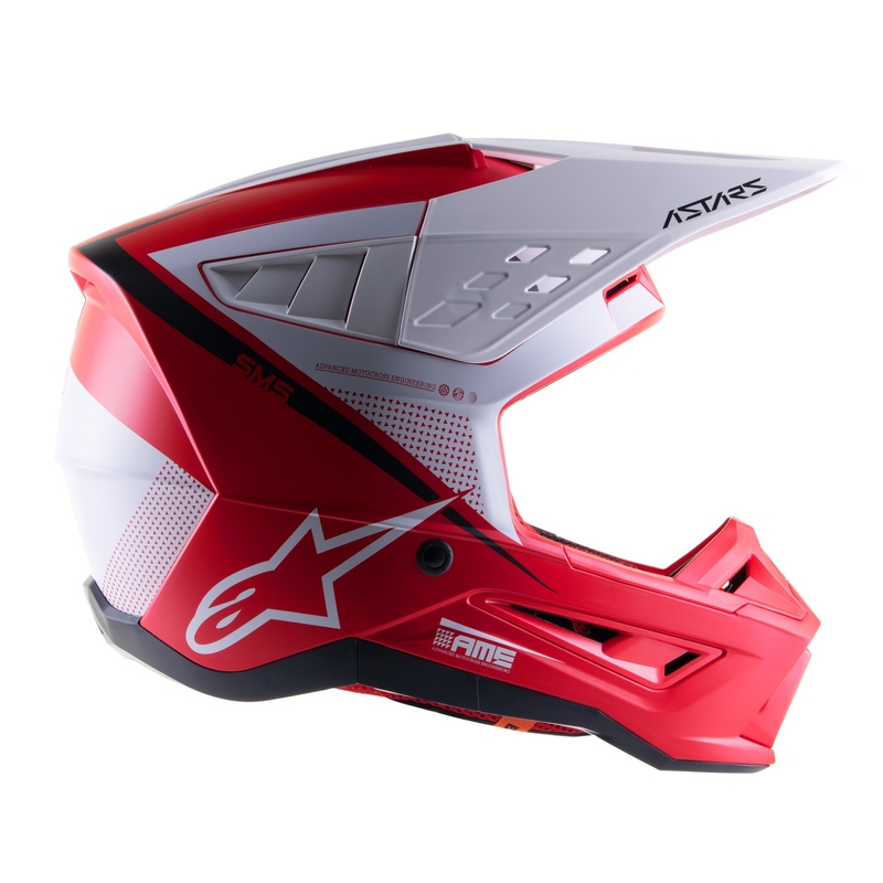 Motocross kaciga Alpinestars S-M5 Rayon crveno-bijelo-crna mat
