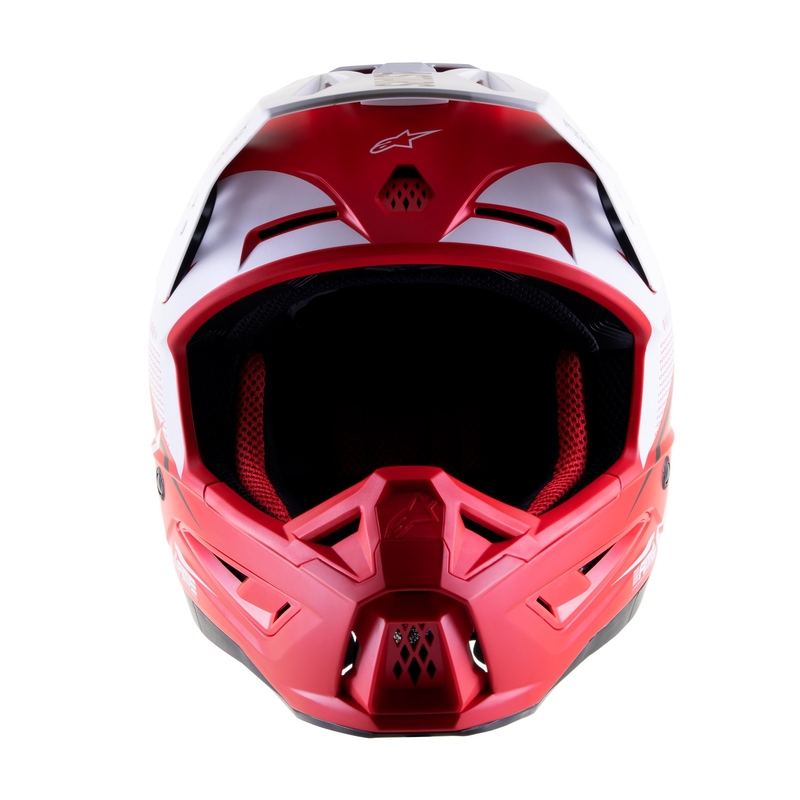 Motocross kaciga Alpinestars S-M5 Rayon crveno-bijelo-crna mat