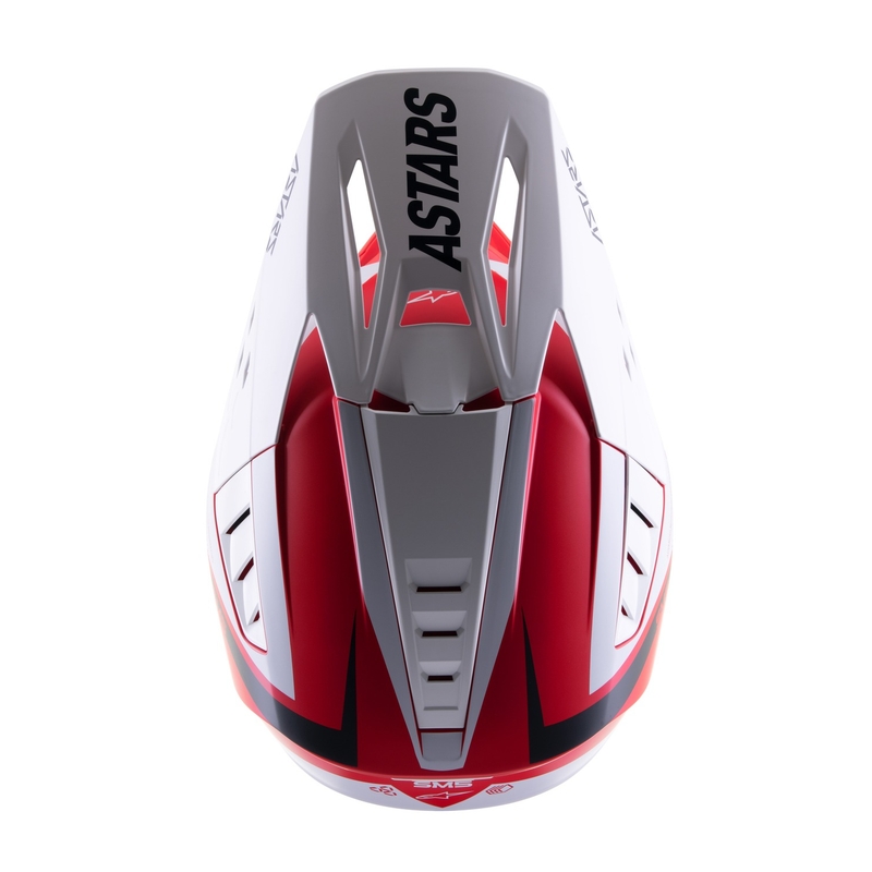 Motocross kaciga Alpinestars S-M5 Rayon crveno-bijelo-crna mat