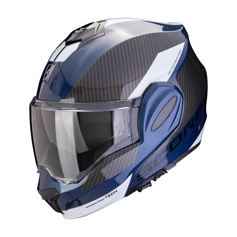 Motociklistička kaciga na preklop Scorpion EXO-TECH EVO TEAM plavo-crno-bijela rasprodaja