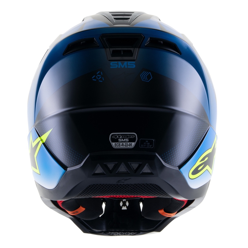 Motocross kaciga Alpinestars S-M5 Rayon plava-fluo žuto-bijela-crna mat