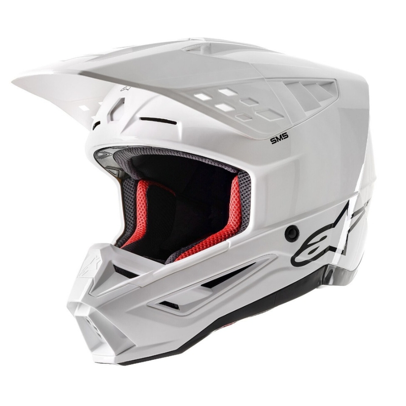 Alpinestars S-M5 Čvrsta bijela sjajna kaciga za motocross