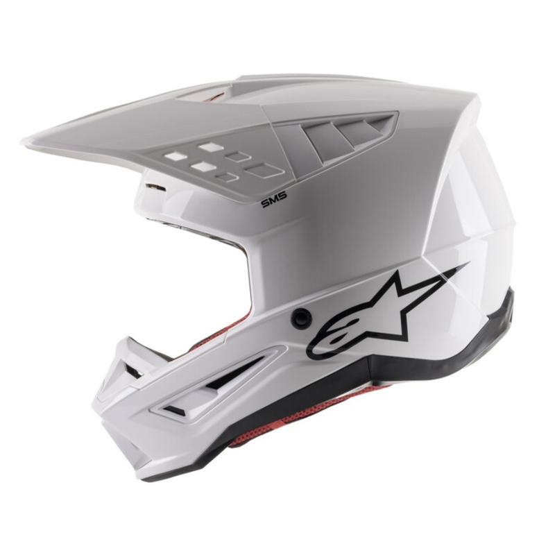 Alpinestars S-M5 Čvrsta bijela sjajna kaciga za motocross