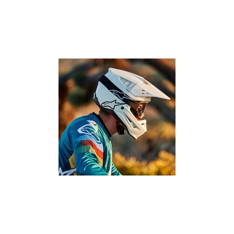 Alpinestars S-M5 Čvrsta bijela sjajna kaciga za motocross