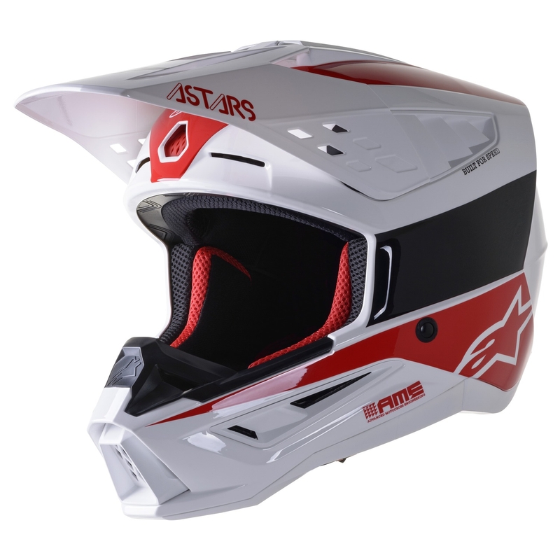 Motocross kaciga Alpinestars S-M5 Bond bijelo-crvena sjajna
