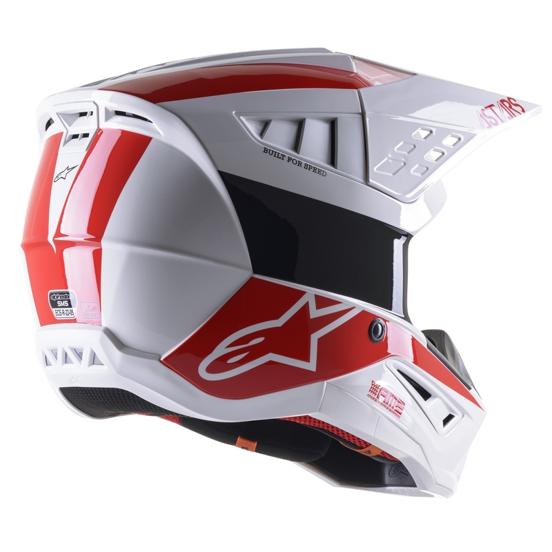 Motocross kaciga Alpinestars S-M5 Bond bijelo-crvena sjajna