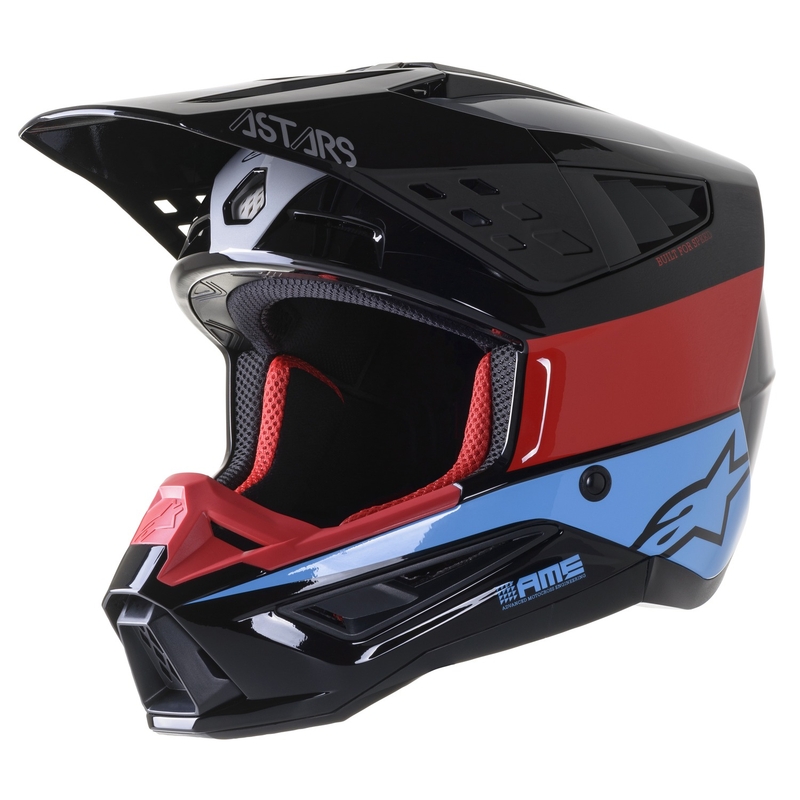 Alpinestars S-M5 Bond motokros kaciga crno-crveno-cijan sjajna