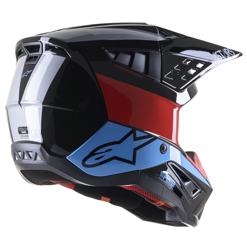 Alpinestars S-M5 Bond motokros kaciga crno-crveno-cijan sjajna