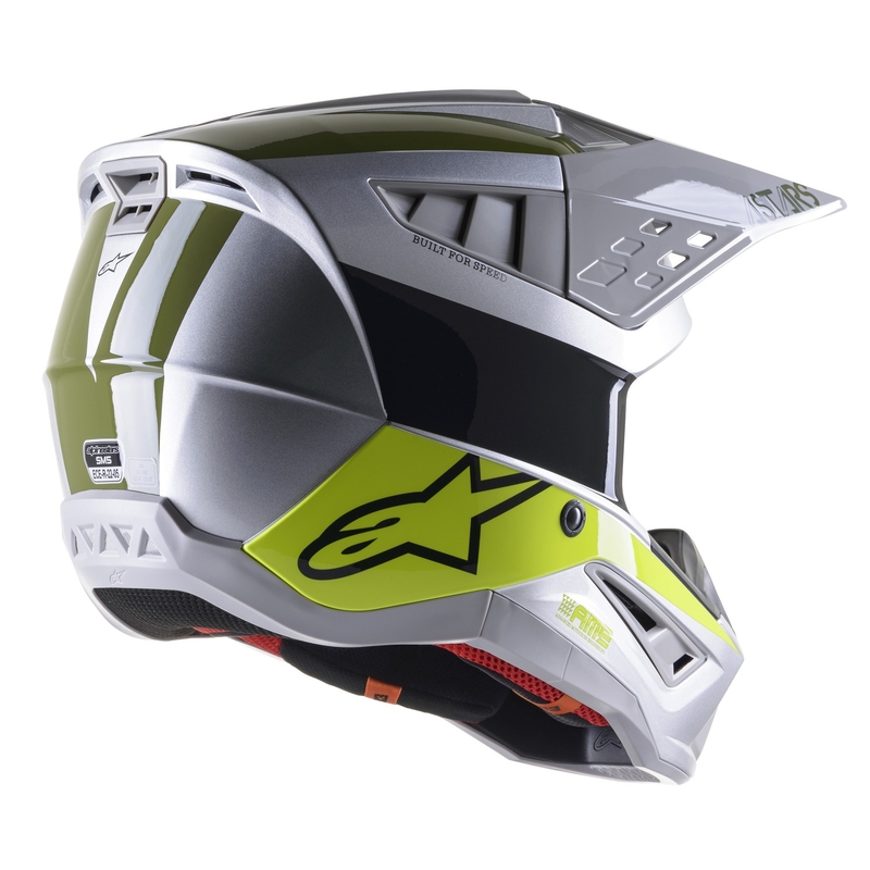 Alpinestars S-M5 Bond kaciga za motocros srebrno-fluo žuto-zelena sjajna
