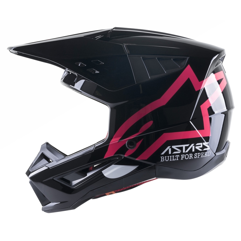 Alpinestars S-M5 Compass motokros kaciga crno-ružičasta