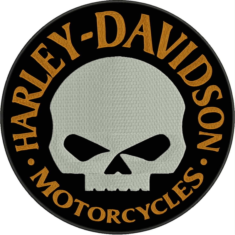 HD Motocikli crno-bijelo-žuta oznaka
