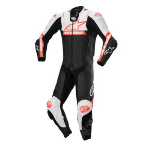 Alpinestars Missile 2 Ward kožno motociklističko odijelo crno-bijelo-fluo crveno