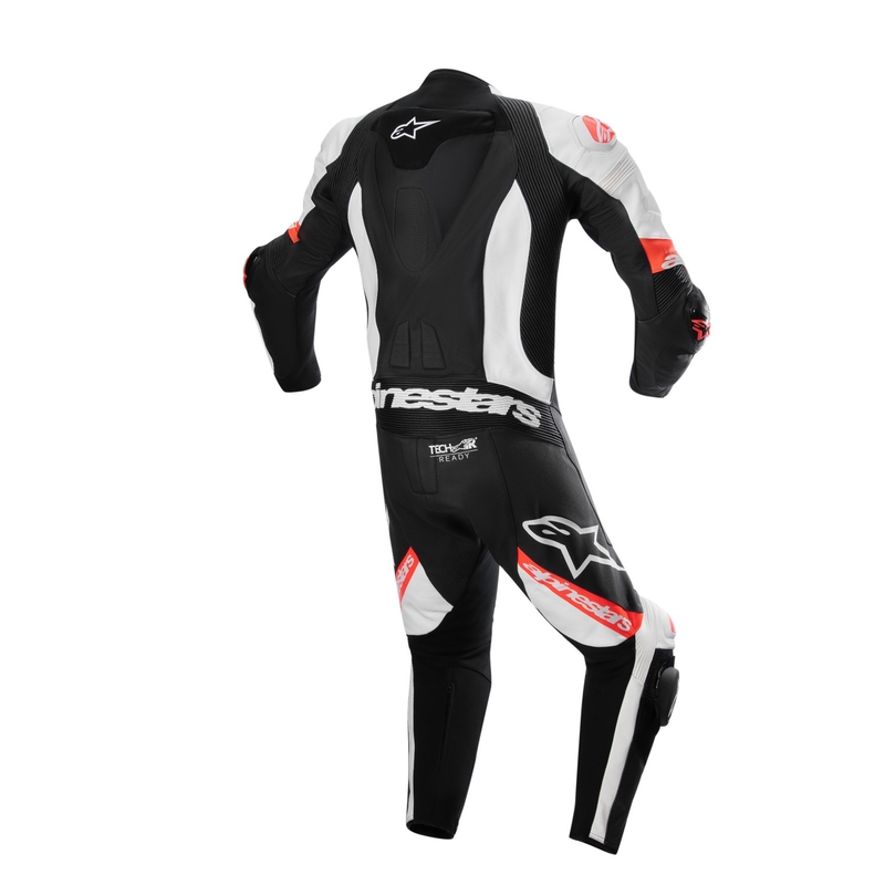 Alpinestars Missile 2 Ward kožno motociklističko odijelo crno-bijelo-fluo crveno