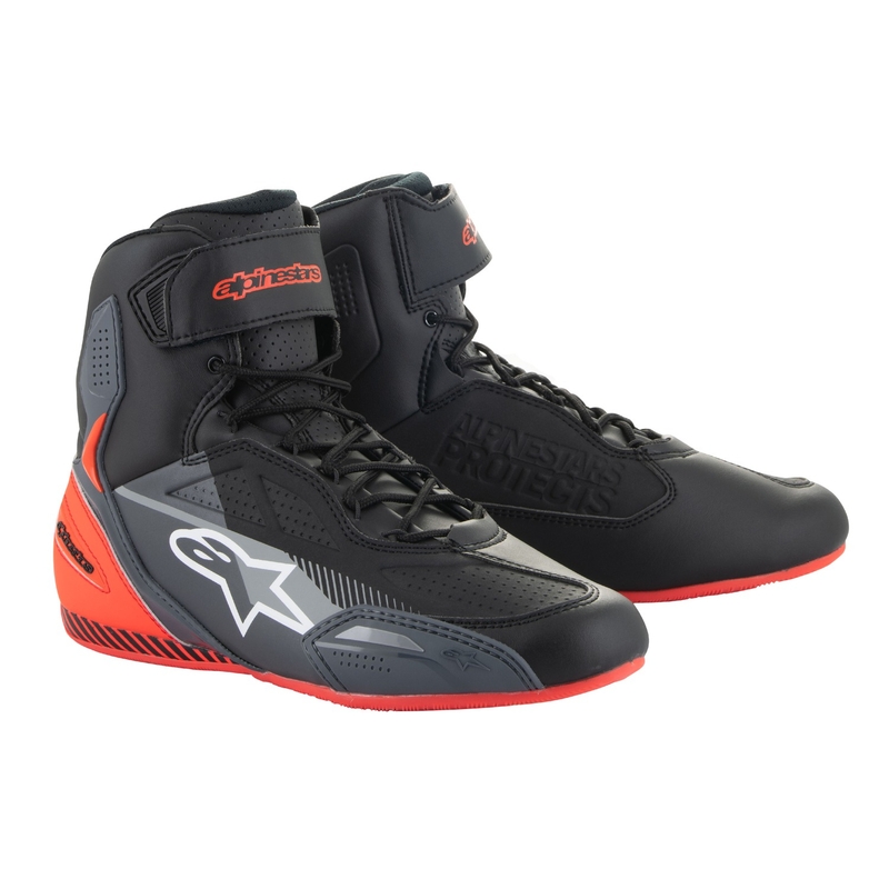 Alpinestars Faster-3 motorističke čizme crno-sive-fluo crvene