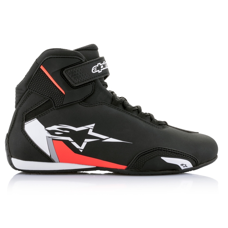 Motorističke čizme Alpinestars Sektor crno-bijele-fluo crvene