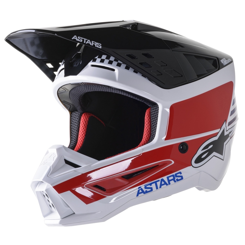 Motocross kaciga Alpinestars S-M5 Speed bijela-tamno plava-crvena sjajna