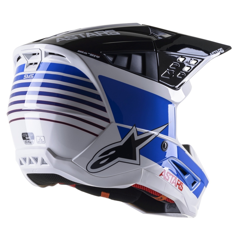 Motocross kaciga Alpinestars S-M5 Speed bijela-tamno plava-crvena sjajna